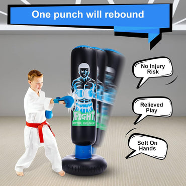 Inflatable Kids Punching Bag With Stand