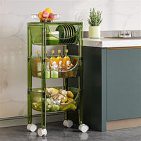 (Net) Olive Multi-3-Layers Shelf Kitchen Rack - Movable Condiment and Snack Organizer