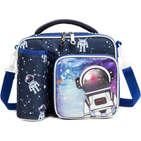 (NET) Astronaut Insulated Lunch Bag With Snack Pocket Bottle Holder Leakproof Reusable / 22049-A