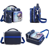 (NET) Astronaut Insulated Lunch Bag With Snack Pocket Bottle Holder Leakproof Reusable / 22049-A