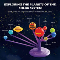 Solar System Model DIY Kit Planetary Projector with 8 Planets Paint and Brush Projection Function STEM Astronomy Arts Science Educational