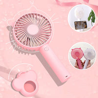 Cute Handheld Fan USB Portable Mini Ultra-quiet Fan Student Office Small Cooling Fan Travel Summer