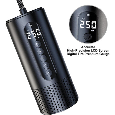 (NET) Portable Air Compressor  Car Tyre Inflator with Pressure Gauge , Electric Bike Pump for Cars