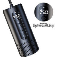 (NET) Portable Air Compressor  Car Tyre Inflator with Pressure Gauge , Electric Bike Pump for Cars