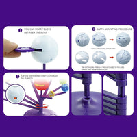 Solar System Model DIY Kit Planetary Projector with 8 Planets Paint and Brush Projection Function STEM Astronomy Arts Science Educational