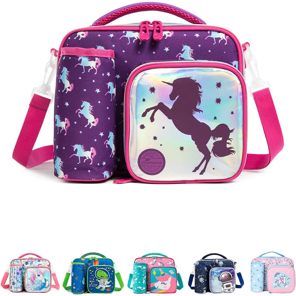 NET) IvyH Girls Lunch Bag, Insulated Lunch Bag Unicorn Lunch Bag with
