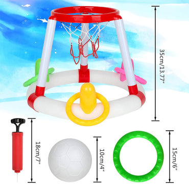 (NET) Swimming Pool Toy for Adults Children Summer Pool Basketball Hoop Toy