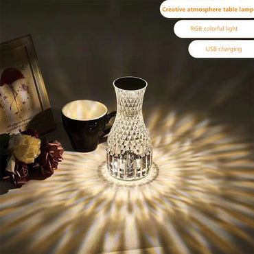 (NET) Vase Shape Atmosphere Crystal Lamp Diamond Table Lamp Home Decorations LED Lights / 75648