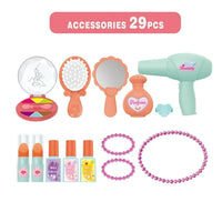 (Net) 3-in-1 Pink Dressing Table Beauty Makeup Set for Girls