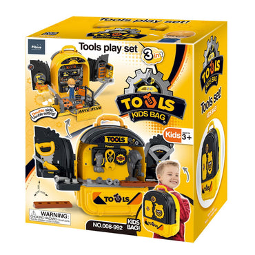 (Net) Kids' 3-In-1 Repair Toolbox Pretend Play Set with Backpack