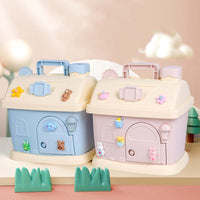 Piggy Bank Anime Cartoon Cute Money Boxes Piggy Bank with Lock and Key for Notes Coins Money Saving Box Kids Gift