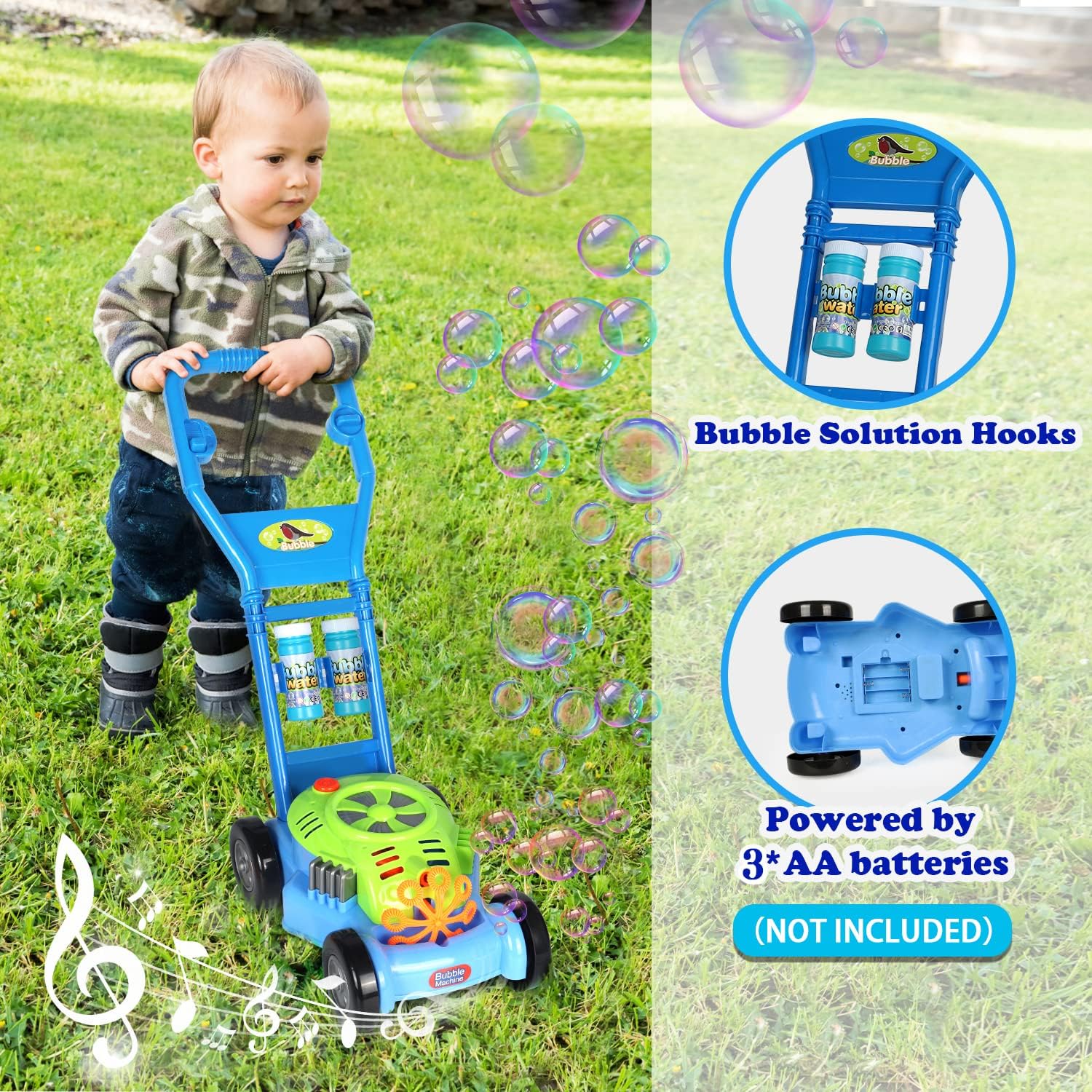 Bubble Lawn Mower  for Kids - Automatic Bubble Machine