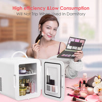 (Net) 4 Liter Mini Fridge Portable Cooler Warmer Makeup Skincare Refrigerator