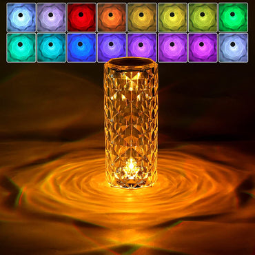 (NET) Crystal Lamp LED Rechargeable Touch Night Light  Home Decor Creative Lights