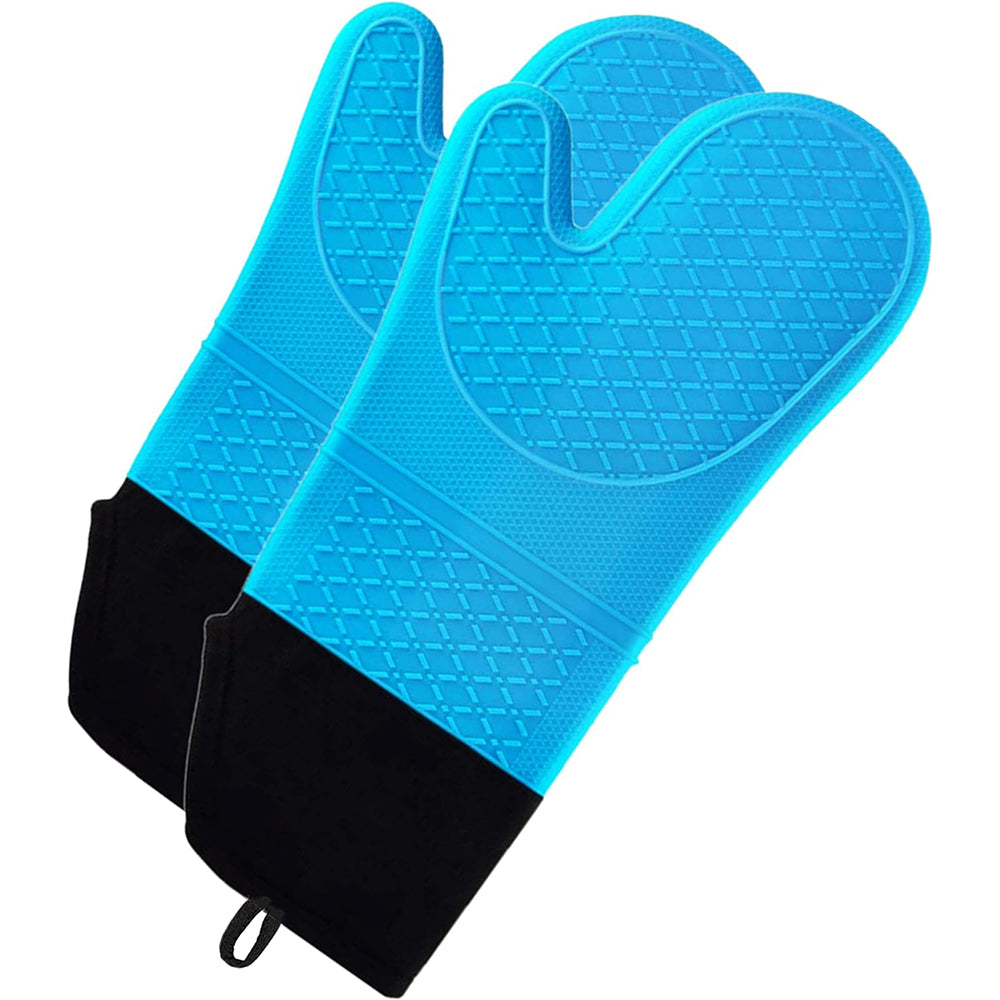 Extra Long Silicone Oven Mitts, Heat Resistant Oven Gloves Waterproof Flexible Pot Holders Heavy Duty Oven Mitts for Kitchen / KR-021