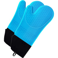 Extra Long Silicone Oven Mitts, Heat Resistant Oven Gloves Waterproof Flexible Pot Holders Heavy Duty Oven Mitts for Kitchen / KR-021