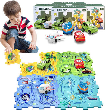 Puzzle Racer Car Track Set for Kids