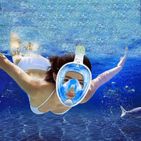 (Net) Overa Full Face 180° Snorkeling Mask Wide View Area Portable Snorkel Mask