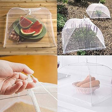 Mesh Food Covers Tent Umbrella for Outdoors and Camping Food Net Cover Keep Out Flies Mosquitoes Ideal for Parties BBQ, Reusable and Collapsible 35 x 35 cm