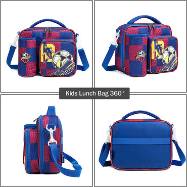 (NET) MOHCO Lunch Bag Kids Insulated Lunch Tote Bag for Boys and Girls with Adjustable Shoulder Strap and Durable Handle / 22049-FB