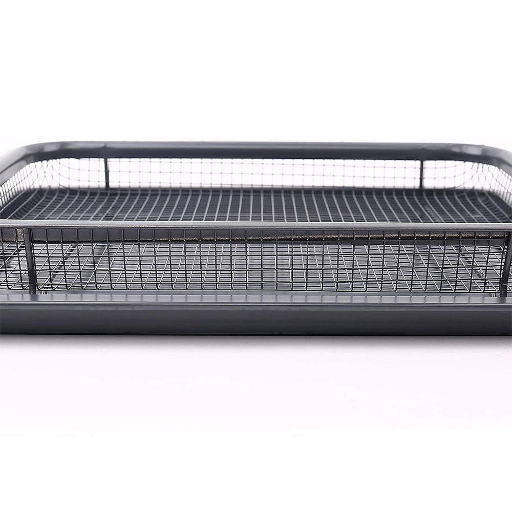 (NET) Non-Stick Air Fry Crisper Basket with Tray, Carbon Steel Crisping Basket for Even Cooking