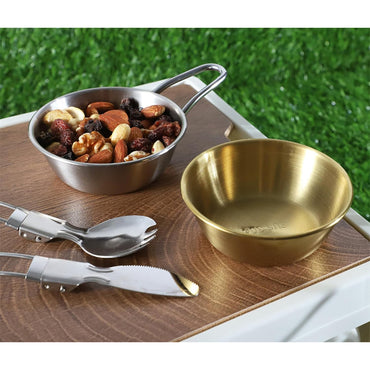 Stainless steel bowl shirt bowl camping outdoor portable bowl 10.5CM