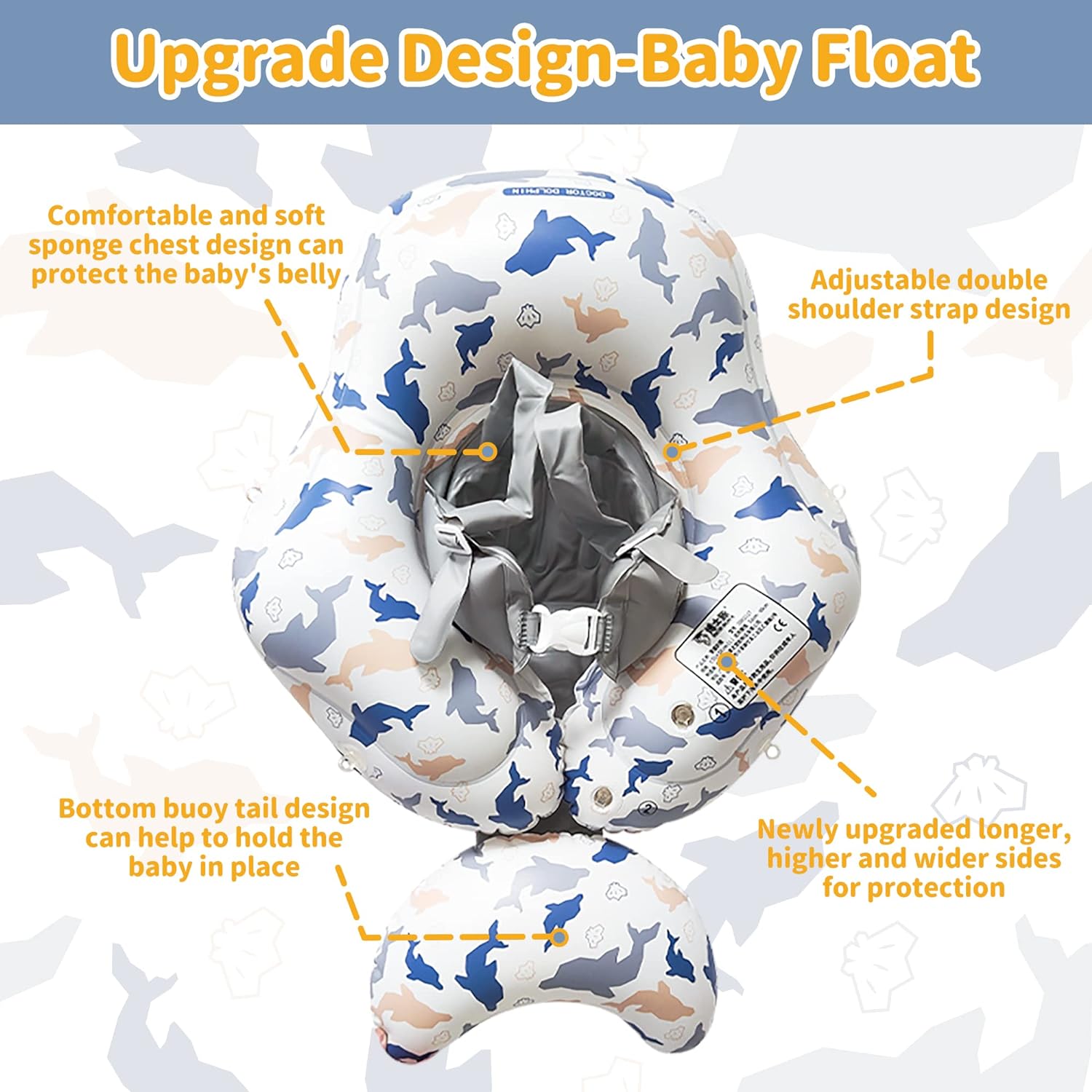 (NET) Inflatable Baby Swimming Float with Sun Canopy 69 cm