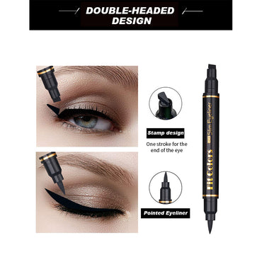 (NET)  Double-Ended Triangle Wing Seal Waterproof And Sweat-proof non-Smudge Eyeliner