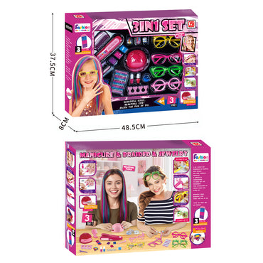 Ultimate 3-in-1 DIY Manicure, Braiding, and Jewelry Set - Unleash Your Creative Style