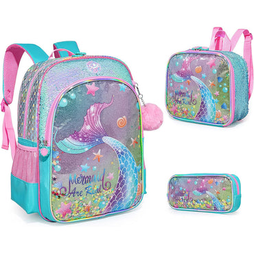 (NET) 3 in 1 School Backpacks for Girls