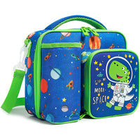 (NET) Insulated Lunch Box for Kids Reusable Cute Tote Bag With Bottle Holder For School / 22049-D