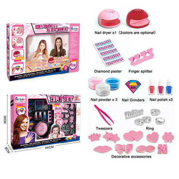 Children's Nail Art and Makeup Toy Kit - Sparkle and Shine with 2-in-1 Playtime Fun