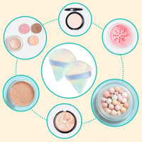 (NET) 2 Pcs  Reusable Powder Puff Triangle Dry Wet Velour Puff