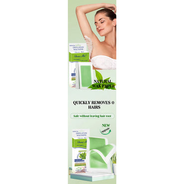 (NET) Green Tea Natural Wax Strips Paper Depilatory Body Wax Strips Hair Removal/012001