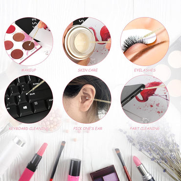 (NET) 100 Pcs  Disposable Micro Applicators Brush for Makeup and Personal Care Cosmetic Micro Brush