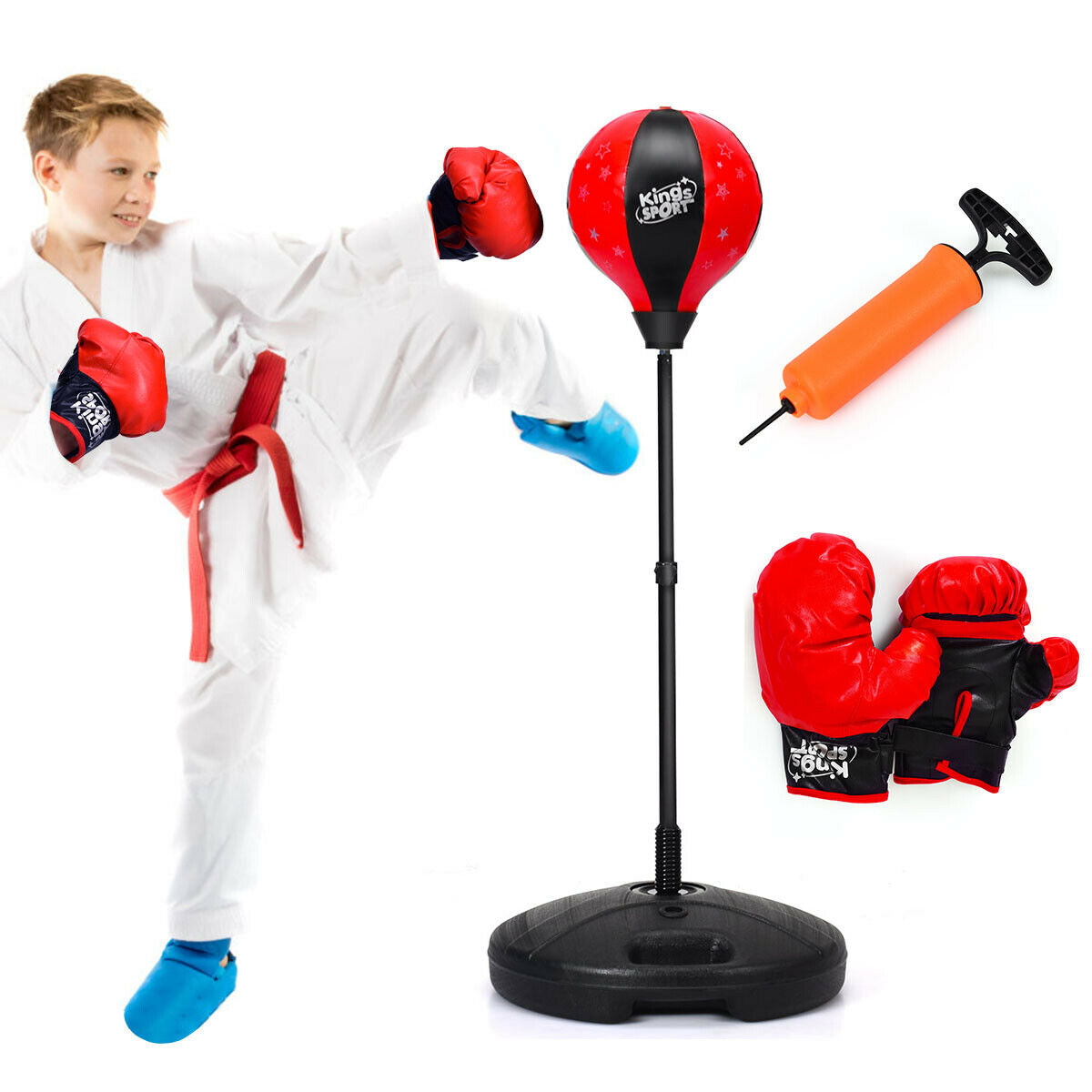 King Sports Freestanding Punching Bag With Gloves