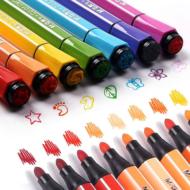 (NET) M&G Stamp Water Color Pen Hexagon Washable / 12 colors
