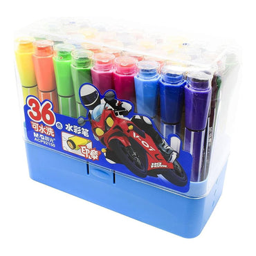 (NET) M&G Stamp Water Color Pen Hexagon Washable /36 colors