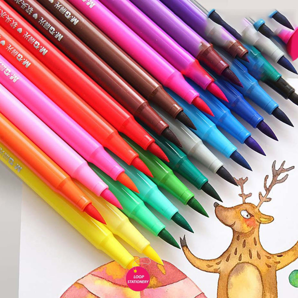 (NET) M&G Soft Brush Water Color Pen Washable / 12 colors