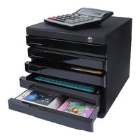 (NET) M&G file cabinet 5-Tier with lock black / 95298