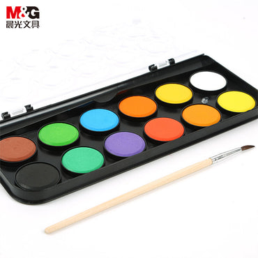 (NET )M&G Solid Water Color Paint / 12 colors with brush
