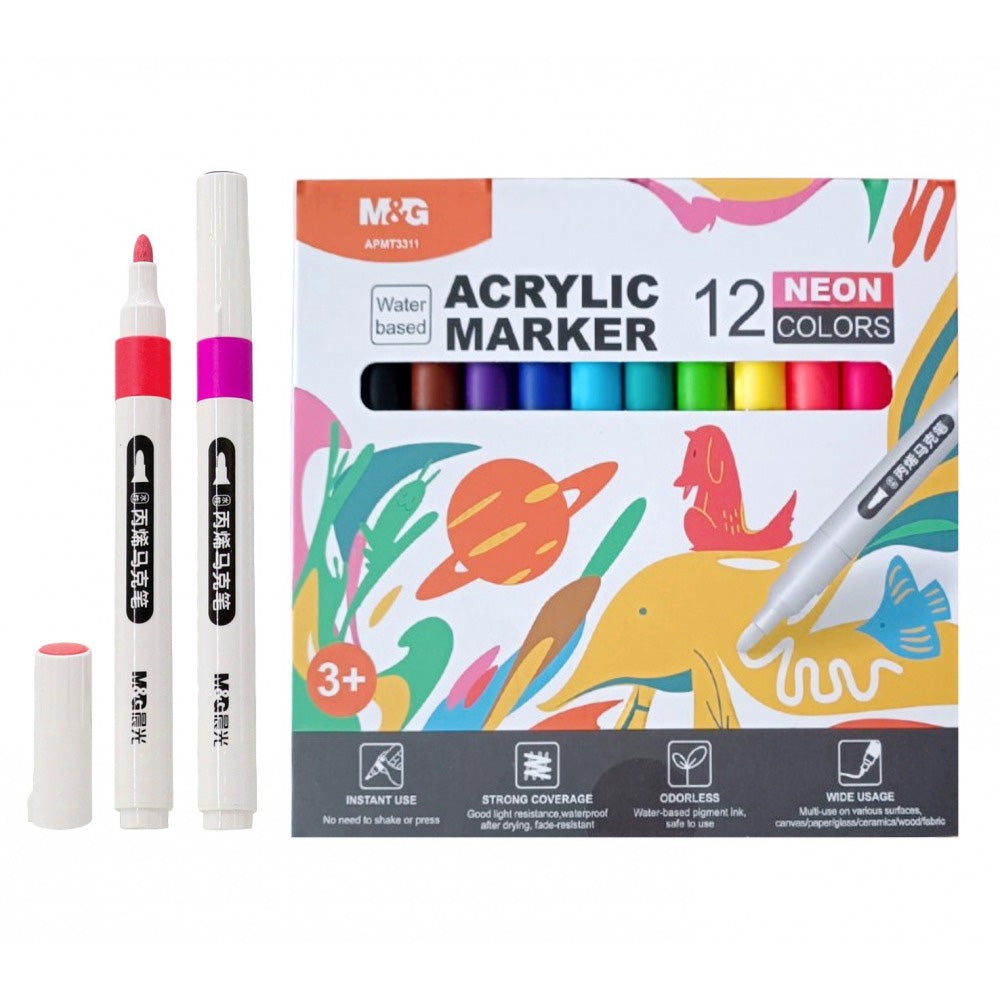 (NET) M&G Acrylic Marker Neon / 12 Color T3311