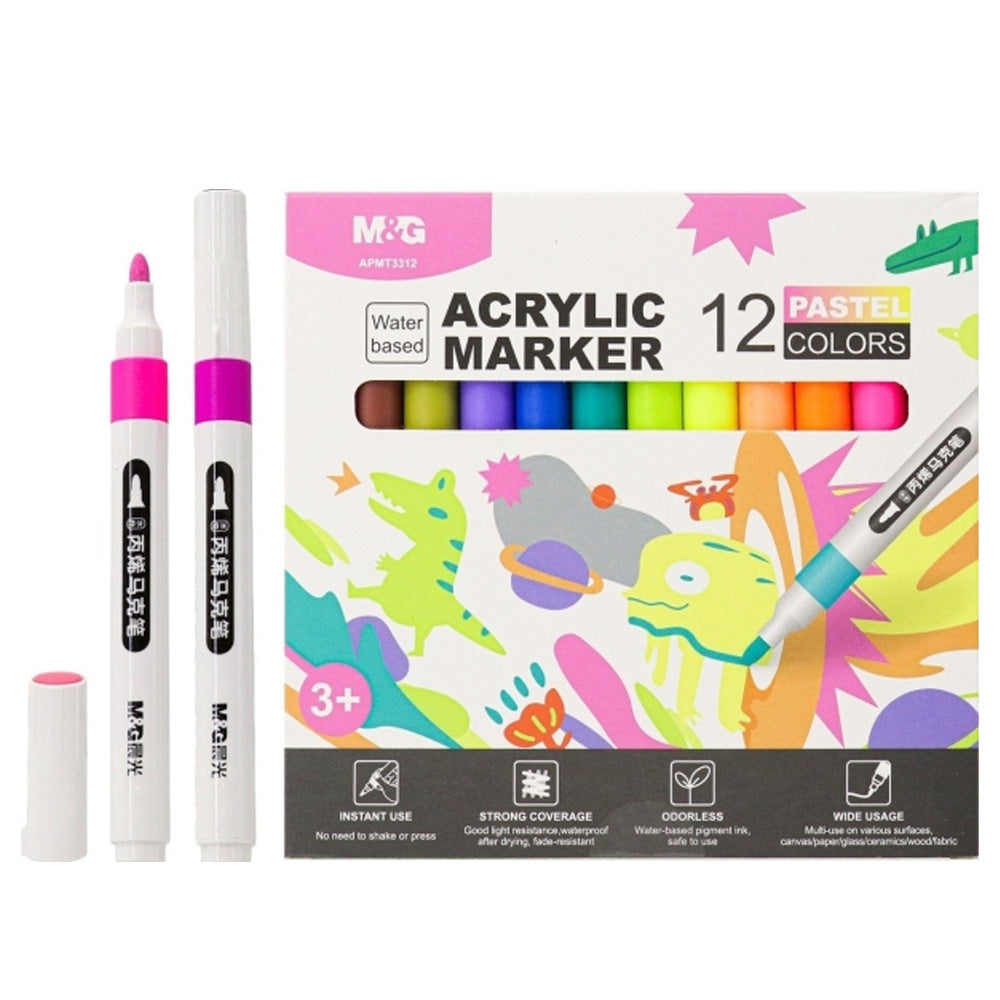 (NET)M&G Acrylic Marker Pastel / 12 Color T3312