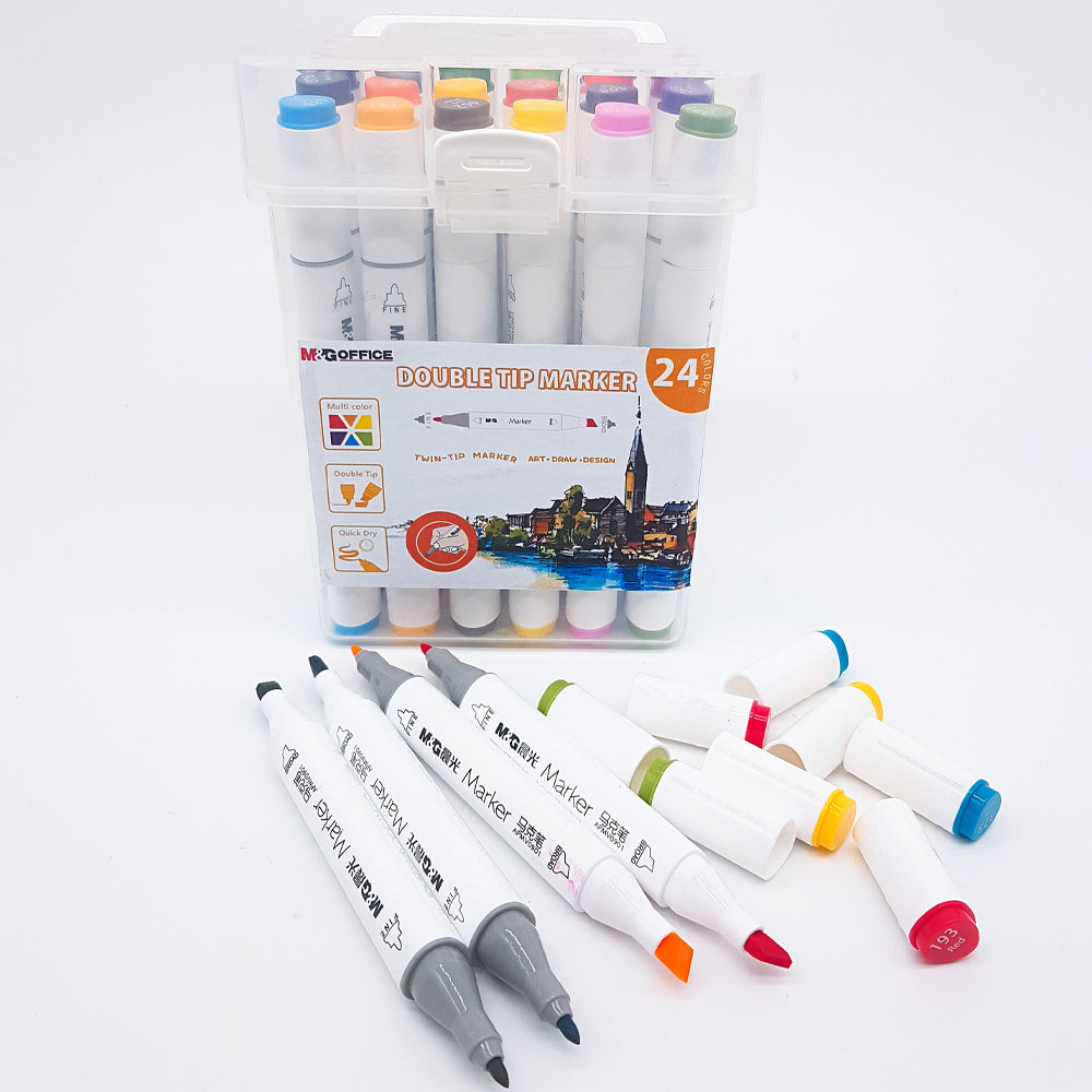 (NET) M&G Double-tip Triangle Art Marker / 24 colors