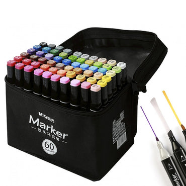 (NET) M&G Double-tip Square Art Marker / 60 colors in a bag