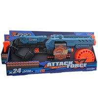 (Net) Turbo Attack Force 24 Dart Manual Pistol with Sight and Drum