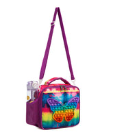 (NET) Butterfly Press Bubbles Design Lunch Bags for Girls Food Bags Lunch Box Bag High Capacity Shoulder Lancheira Escolar Infantil / 10902