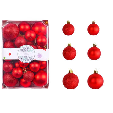 (Net) Red Christmas Tree Balls