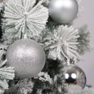 (Net) Silver Set Of 20 Pcs Christmas Balls