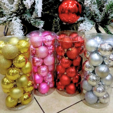 (Net) Red Set Of 20 Pcs Christmas Balls
